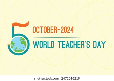 Happy Teacher day design template. Suitable for greeting card, poster and banner. Vector illustration logo