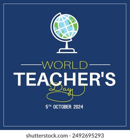 Happy Teacher day design template. Suitable for greeting card, poster and banner. Vector illustration logo