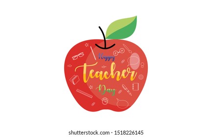 Happy Teacher Day Greeting Education Illustration Stock Vector (Royalty ...