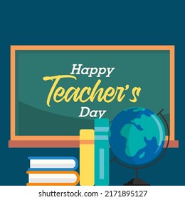 Happy Teacher day illustration template. Fit for poster, banner, wallpaper. Vector eps 10