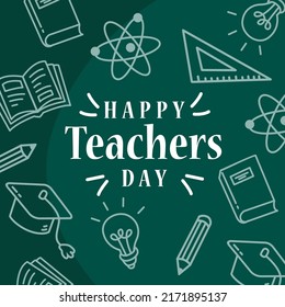 Happy Teacher day illustration template. Fit for poster, banner, wallpaper. Vector eps 10