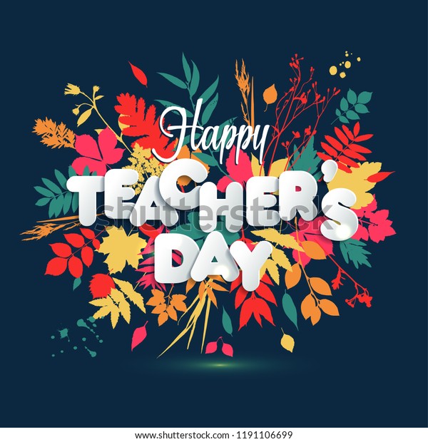 Happy Teacher S Day Layout Design Stock Vector (Royalty Free ...