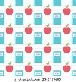 Happy Teacher Seamless Pattern Design Educational Style Elements in Template Hand Drawn Cartoon Flat Illustration