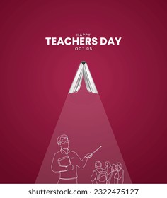 Feliz Día del Profesor, ilustraciones 3D.