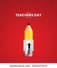 Happy Teacher's Day, 3D illustrations.