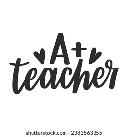 Happy Teachers Day abstract concept. Set of cute greeting cards. Best teacher ever. Back To School Lettering Quotes Design isolated on white background