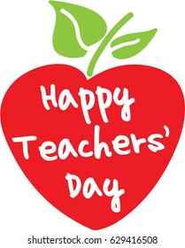 Happy Teachers' Day apple heart