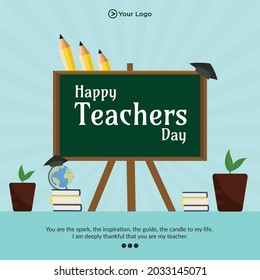 Happy Teachers Day Banner Design Template Stock Vector (Royalty Free ...