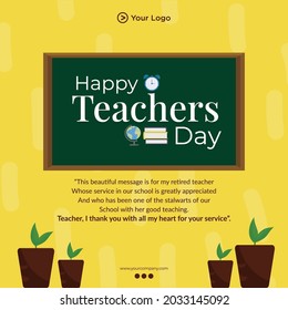 Happy Teachers Day Banner Design Template.