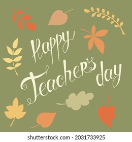 Happy Teachers Day Banner Green Background Stock Vector (Royalty Free ...