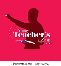 Happy Teacher's Day Banner - Illustration Of Teacher