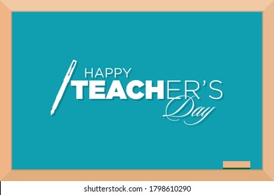 Happy Teacher's Day Banner - Typography