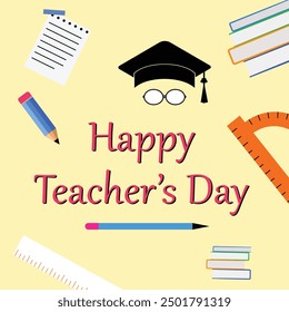 Happy teacher's day banners and flyers. design for greeting card or website banner. International teacher's day. vector illustration