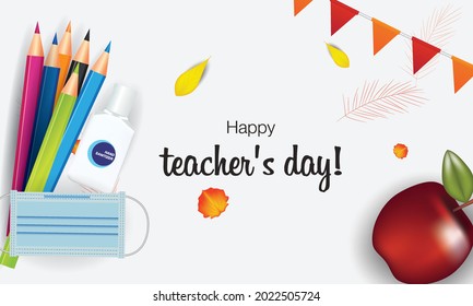 Happy teacher's day! The best teacher in the world! Vector concept banner for world teachers day