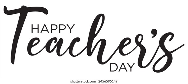 Happy Teacher's Day – Calligraphy brush text banner with transparent background