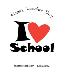 Happy Teachers Day card background Vector sign template World Teachers' Day is celebrated every year on 5th October. T-shirt design. Art, Print, Web design Kids, School sticker, Education icons banner