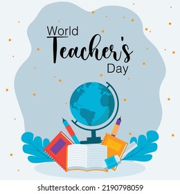 Happy Teachers Day Card Best Teacher Stock Vector (Royalty Free ...