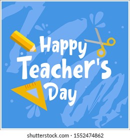 Happy Teacher's Day card, concept creative design illustration.