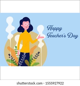 Happy Teacher's Day card, concept creative design illustration.