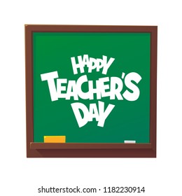 Happy Teachers Day Cartoon Blackboard Vector Illustration Isolated