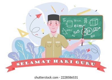 Happy teachers day celebration background. Means: Happy teachers day