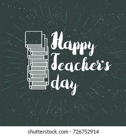 Happy Teacher's Day Celebration Banner With Text. Vector