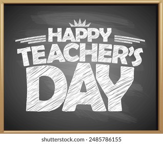 Happy Teacher's day chalkboard banner template