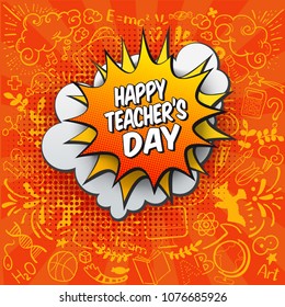 Happy Teachers Day Comic Book Style Stock Vector (Royalty Free ...