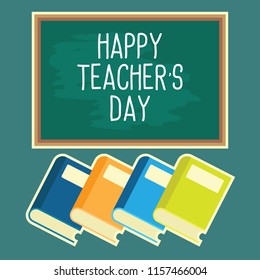 happy teacher's day concept. vector illustration