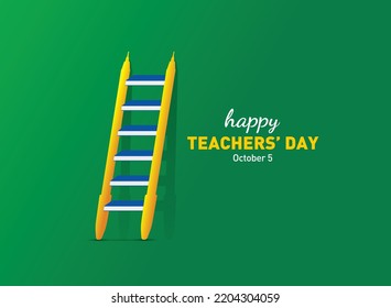 Happy Teacher's day concept vector illustration background. Creative teacher's day vector education concept.