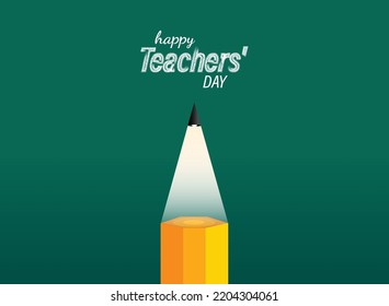 Happy Teacher's day concept vector illustration background. Creative teacher's day vector education concept.