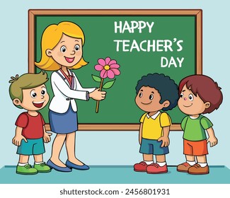 Happy Teacher's Day Concept Vector