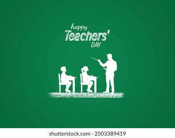 Happy Teacher's day concept vector illustration background. Creative teacher's day vector education concept.