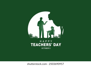 Happy Teacher's day concept vector illustration background. Creative teacher's day vector education concept.