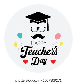 Happy Teacher's day concept vector illustration background. Creative teacher's day vector education concept.