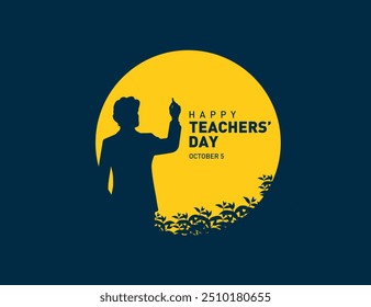 Happy Teacher's day concept vector illustration background. Creative teacher's day vector education concept.