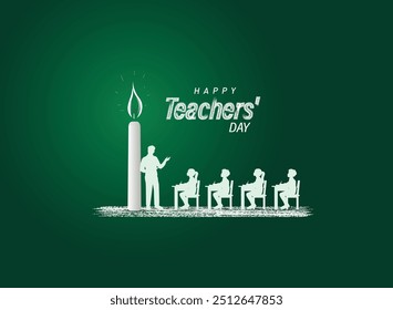 Happy Teacher's day concept vector illustration background. Creative teacher's day vector education concept.