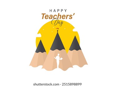 Happy Teachers' Day Concept Vector Illustration.