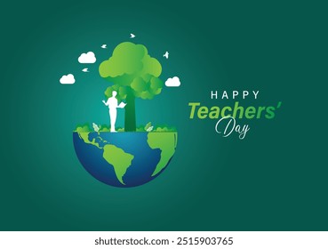 Happy Teachers' Day Concept Vector Illustration.