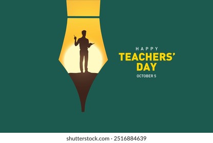 Happy Teacher's day concept vector illustration background. Creative teacher's day vector education concept.