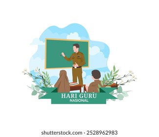 Happy Teacher's day concept vector illustration template