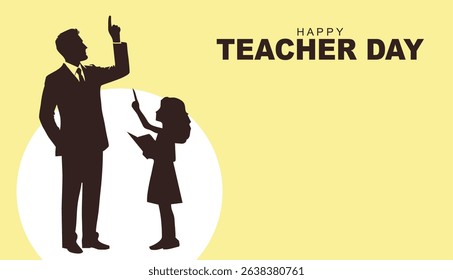 Happy Teacher's day concept vector illustration background. Creative teacher's day vector education concept.