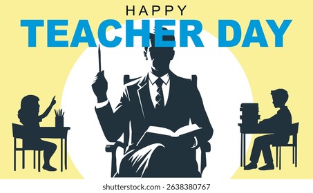 Happy Teacher's day concept vector illustration background. Creative teacher's day vector education concept.