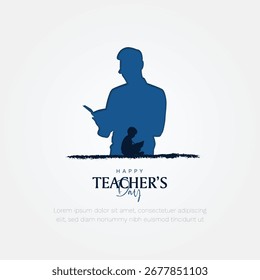  Fondo feliz de la Ilustración vectorial del concepto del día del profesor. Concepto creativo de la educación del Vector del día del profesor.