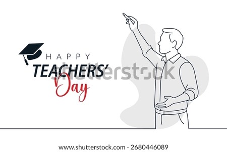 Happy Teacher's day concept vector illustration background. Creative teacher's day vector education concept
