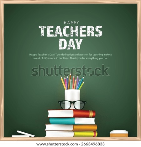 Happy teachers day creative background design. Vector illustration for education concept.