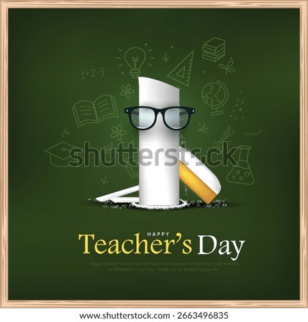 Happy teachers day creative background design. Vector illustration for education concept.