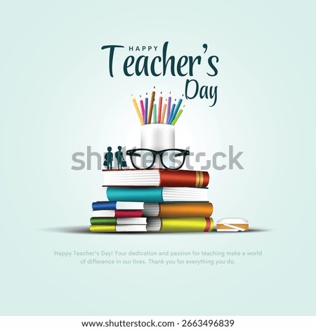 Happy teachers day creative background design. Vector illustration for education concept.