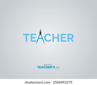Happy Teacher's day creative concept vector illustration. Creative teacher's day education concept. design for banner, poster.