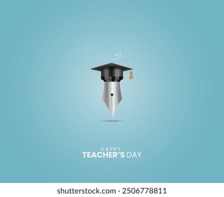 Happy Teacher's day creative concept vector illustration. Creative teacher's day education concept. design for banner, poster.